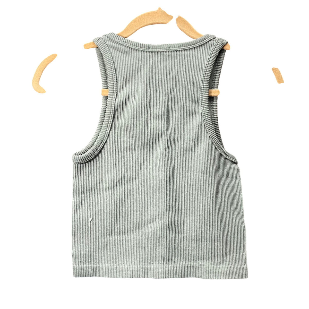 Stradivarius Womens Ribbed Gray Tank Top Sleeveless Cropped Style Size S Casual