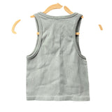 Stradivarius Womens Ribbed Gray Tank Top Sleeveless Cropped Style Size S Casual