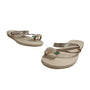 Women's Beige Pineapple Faux Pearls Rhinstone Strap Sandals Sz 42 (11.5 US)