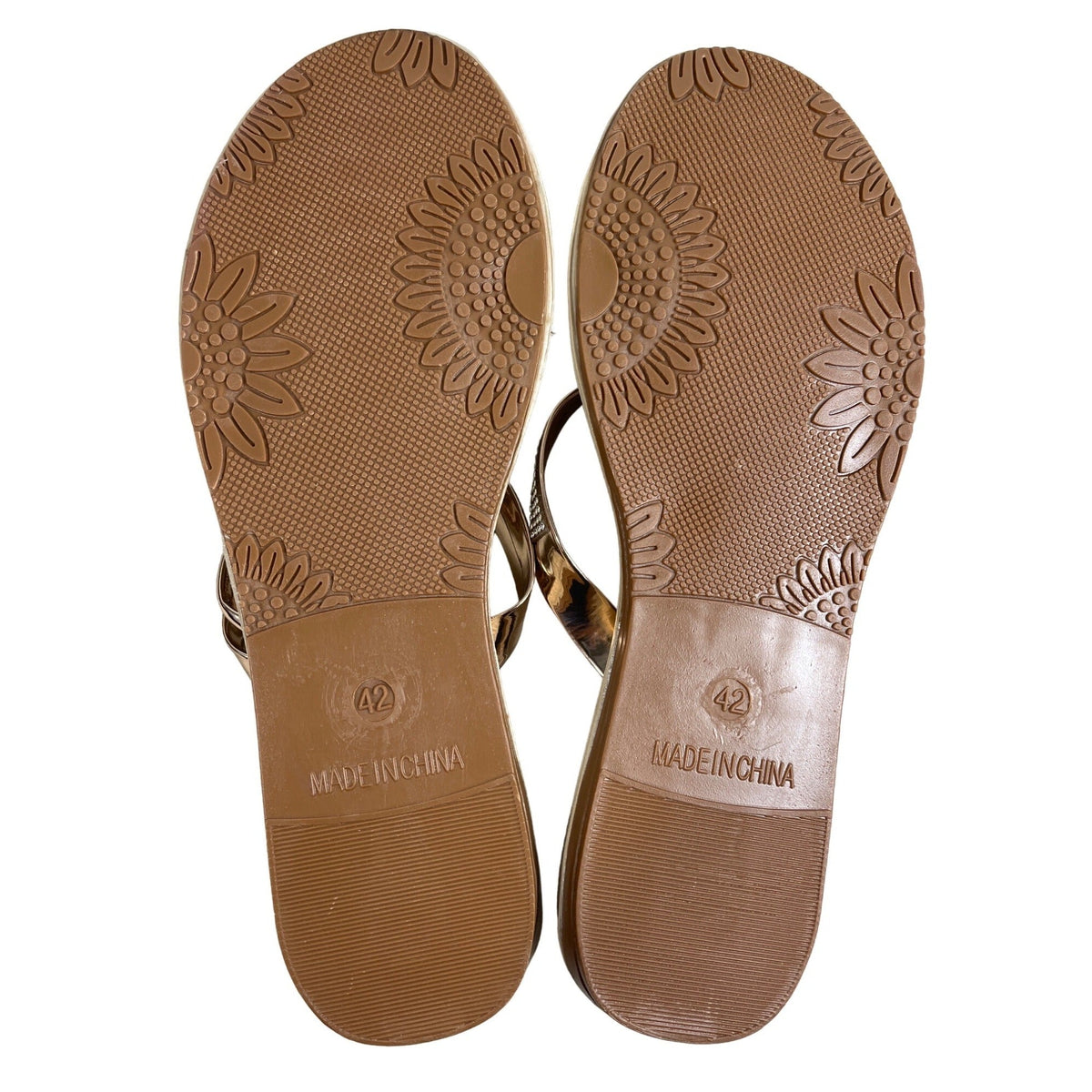 Women's Beige Pineapple Faux Pearls Rhinstone Strap Sandals Sz 42 (11.5 US)