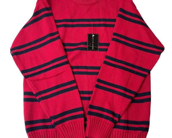 Tommy Hilfiger Men's Red Striped Sweater Sz L - NWT