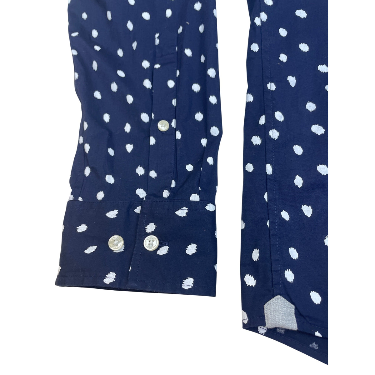 Michael Kors Mens Navy Cotton Stretch Polka Dot Button-Up Dress Shirt Sz XXL