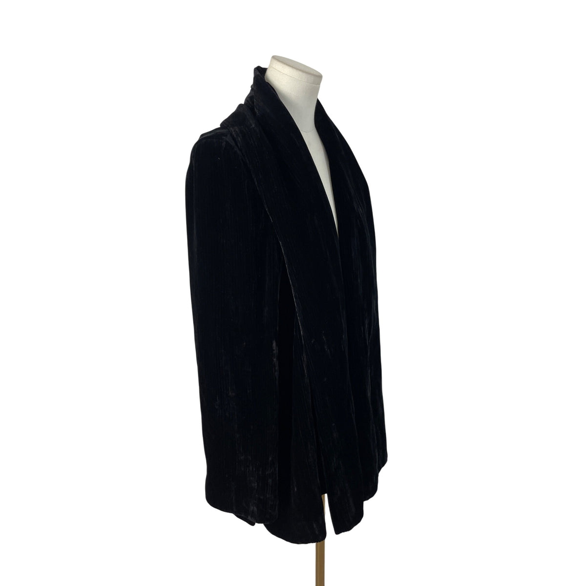 Ellen Tracy Women's Black Velvet Open Front Jacket Elegant Layering Size L