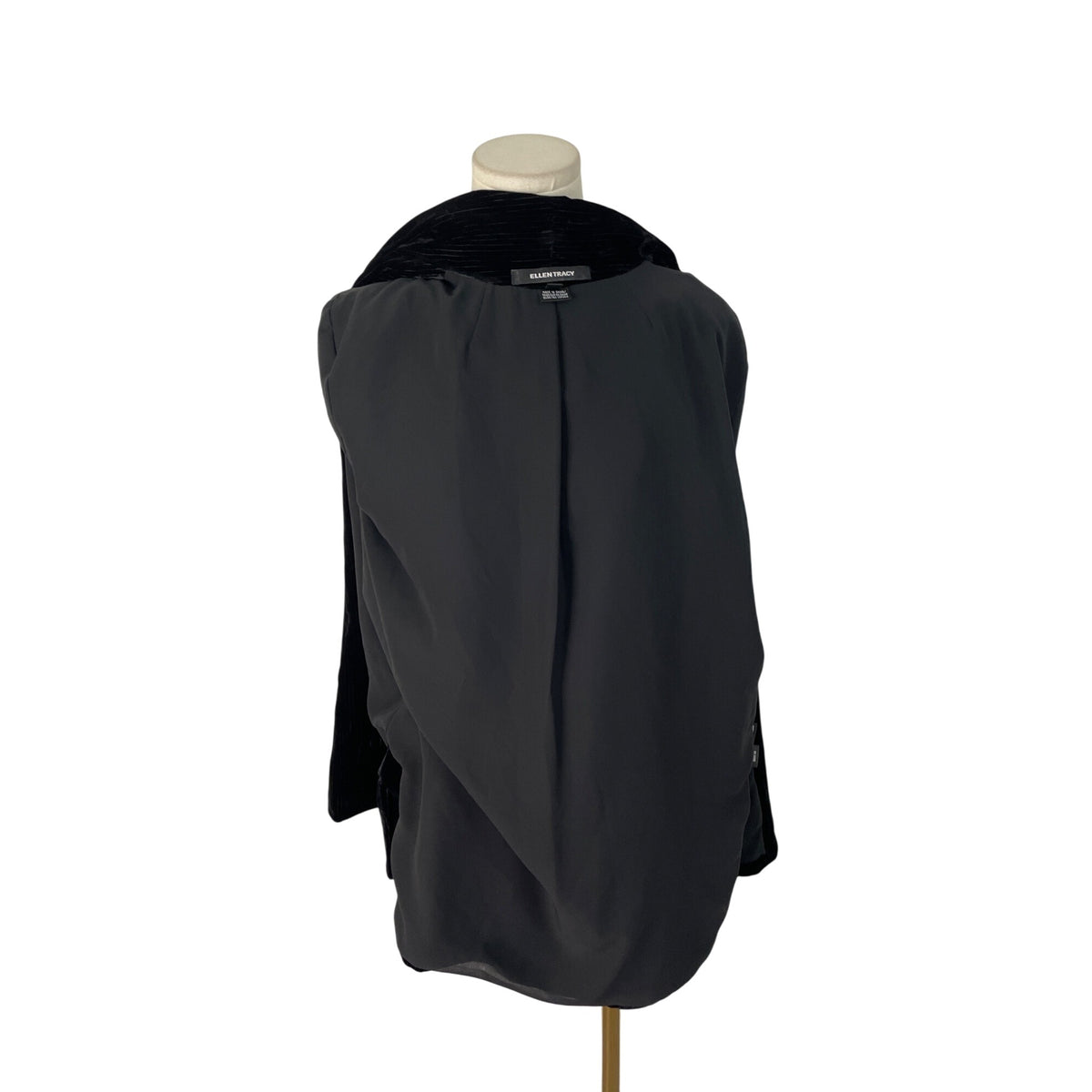 Ellen Tracy Women's Black Velvet Open Front Jacket Elegant Layering Size L
