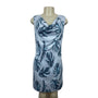 Tyler Boe Women Blue Short Sleeve Shift Dress with Back Zipper Sz XS - New