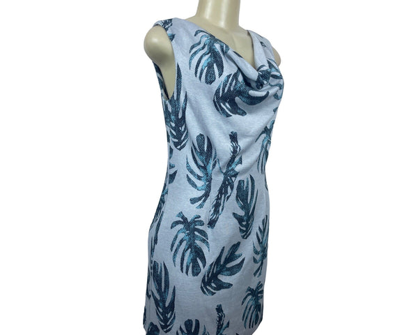 Tyler Boe Women Blue Short Sleeve Shift Dress with Back Zipper Sz XS - New