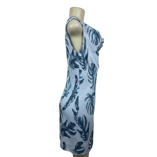 Tyler Boe Women Blue Short Sleeve Shift Dress with Back Zipper Sz XS - New