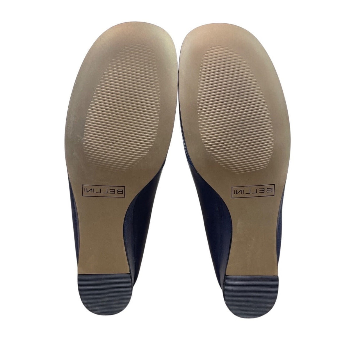 Bellini Womens Navy Blue Leather Oyster Wedge Shoes Size 8.5M