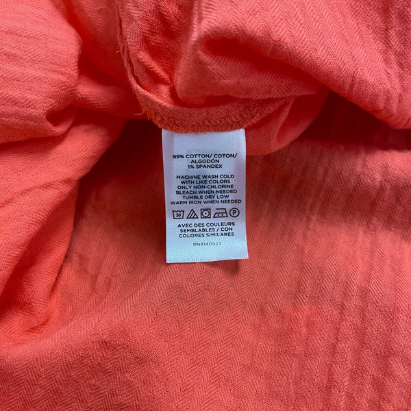 Loft Womens Coral Button-Down Short-Sleeve Top Size XL