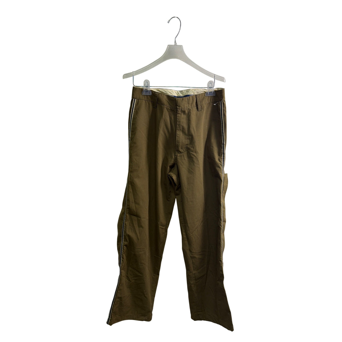 Suburban Mens Tan Cotton Straight-Leg Pants With Striped Sides Size 30 India-Made Suburban Mens Tan Cotton Straight-Leg Pants With Striped Sides Size 30 India-Made