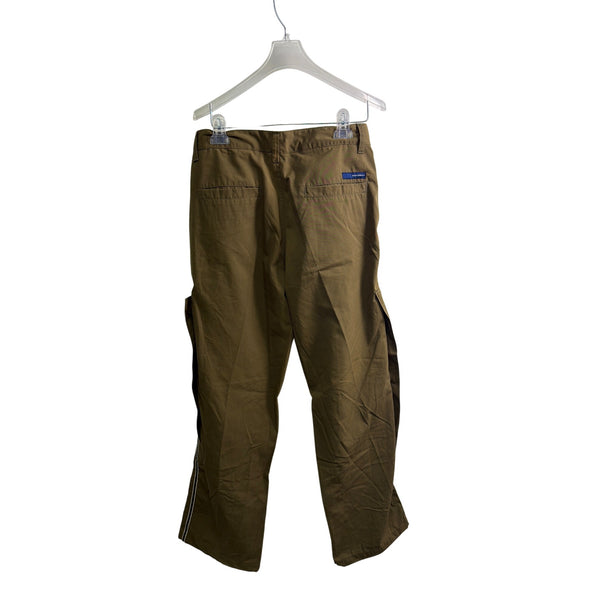 Suburban Mens Tan Cotton Straight-Leg Pants With Striped Sides Size 30 India-Made Suburban Mens Tan Cotton Straight-Leg Pants With Striped Sides Size 30 India-Made