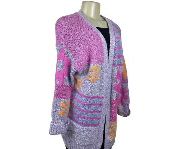 Sincerely Jules Womens Open Front Cardigan Pink Orange & Purple - Sz S - New