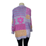 Sincerely Jules Womens Open Front Cardigan Pink Orange & Purple - Sz S - New