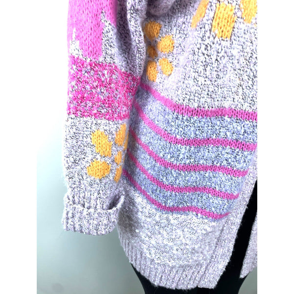 Sincerely Jules Womens Open Front Cardigan Pink Orange & Purple - Sz S - New