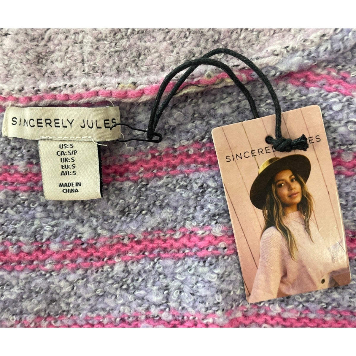 Sincerely Jules Womens Open Front Cardigan Pink Orange & Purple - Sz S - New