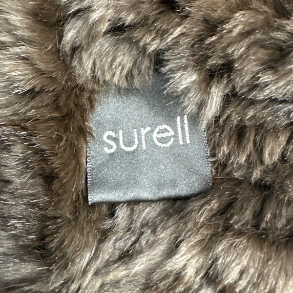 Surell Unisex Brown Rabbit Fur Wide Brim Winter Cap - One Size