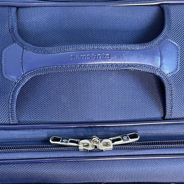 Samsonite Navy 4-Wheel Spinner Luggage Telescopic Handle Multiple Compartments