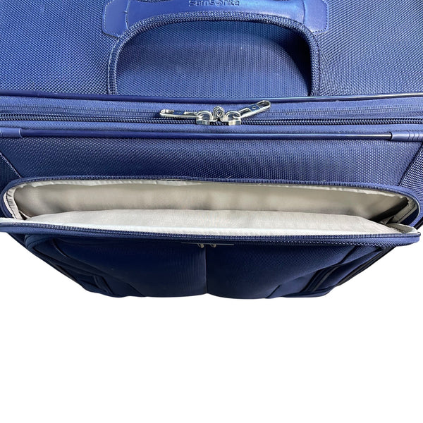 Samsonite Navy 4-Wheel Spinner Luggage Telescopic Handle Multiple Compartments