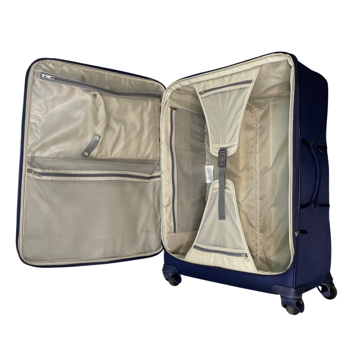 Samsonite Navy 4-Wheel Spinner Luggage Telescopic Handle Multiple Compartments