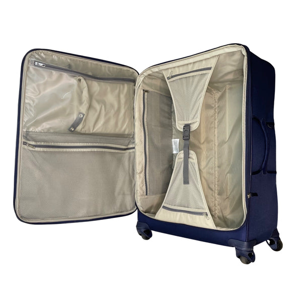 Samsonite Navy 4-Wheel Spinner Luggage Telescopic Handle Multiple Compartments