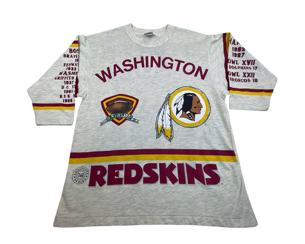 Vintage Long Gone Series Washington Redskins Gray Graphic Tee Shirt Sz L - New