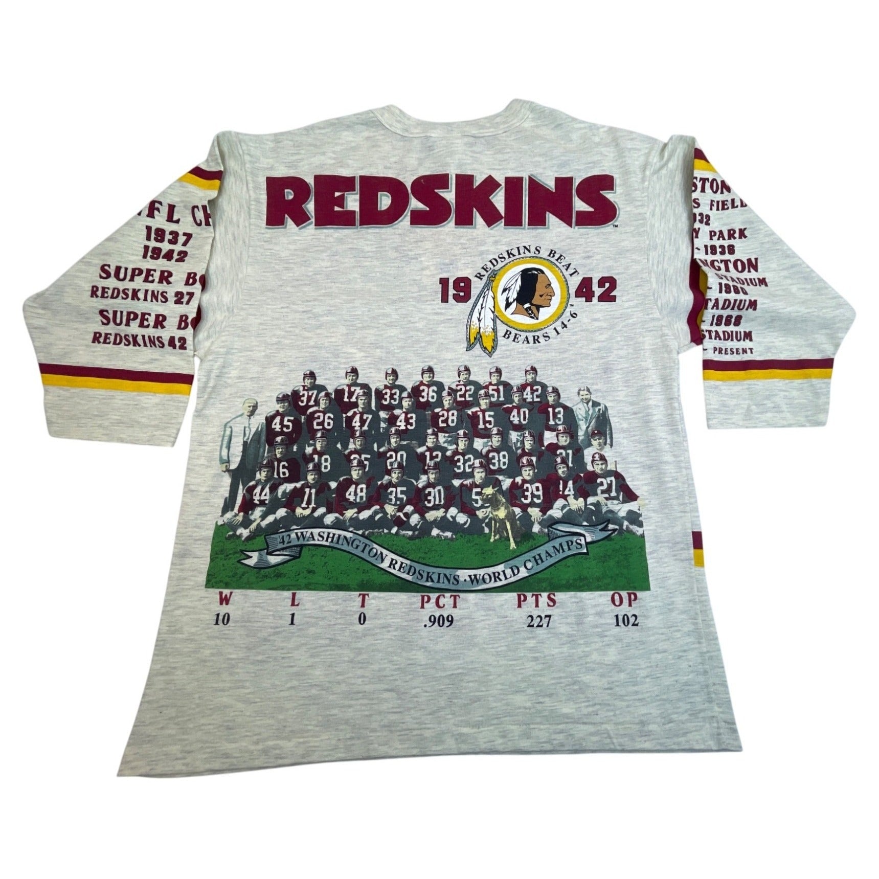 Vintage Long Gone Series Washington Redskins Gray Graphic Tee