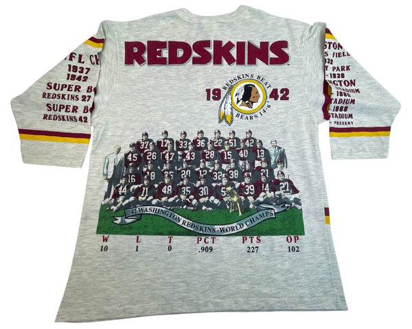 Vintage Long Gone Series Washington Redskins Gray Graphic Tee Shirt Sz L - New