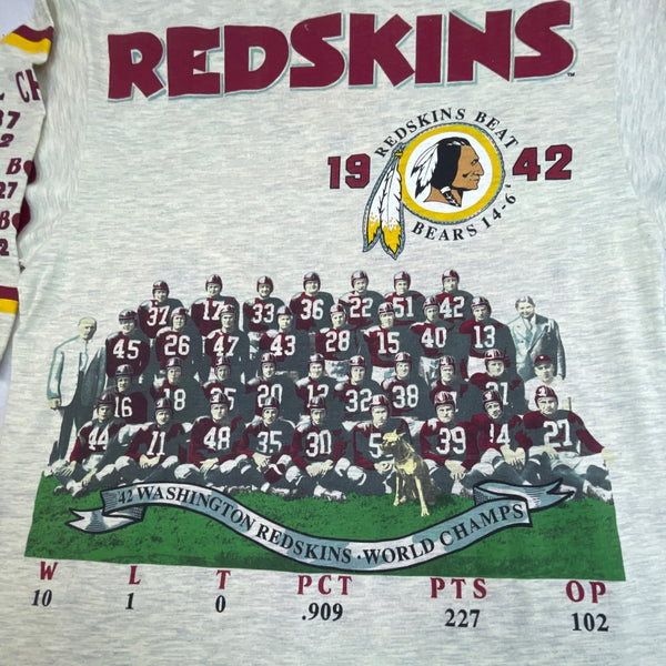 Vintage Long Gone Series Washington Redskins Gray Graphic Tee Shirt Sz L - New