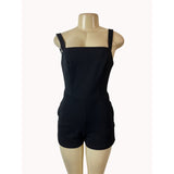 Crystal Sky Women's Black Sleeveless Roper with Outter Pockets with Shorts Sz M