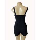 Crystal Sky Women's Black Sleeveless Roper with Outter Pockets with Shorts Sz M