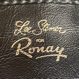 Vintage Lee Stomer For Ronay Tapestry With Black Leather Trim Shoulder Bag