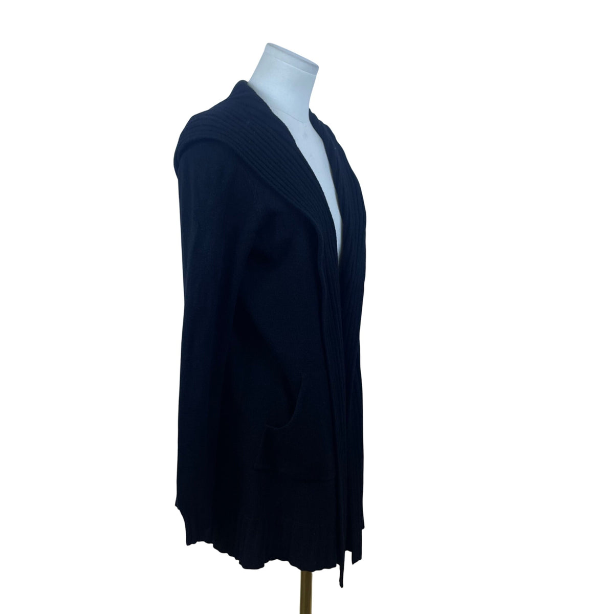 Cyrus Women's Black Open Front Hooded Long Sweater Cardigan Size M - New