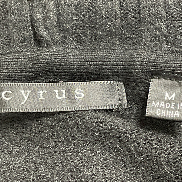 Cyrus Women's Black Open Front Hooded Long Sweater Cardigan Size M - New