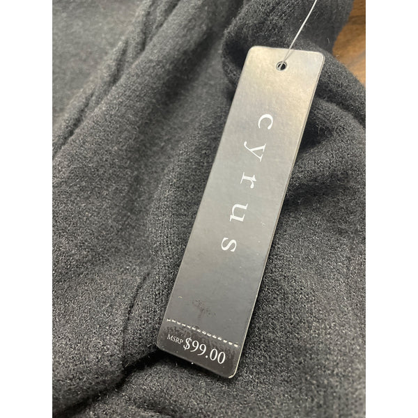 Cyrus Women's Black Open Front Hooded Long Sweater Cardigan Size M - New