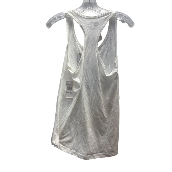 Roxy Womens White Cotton HI Kauai Racerback Tank Top Size M Casual Summer NWT