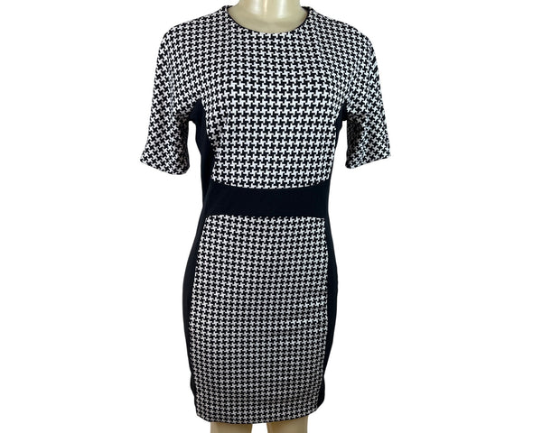 Michael Kors Women's Black & White Short Sleeve Sheath Dress Sz 6