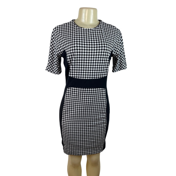 Michael Kors Women's Black & White Short Sleeve Sheath Dress Sz 6