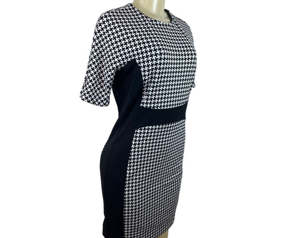 Michael Kors Women's Black & White Short Sleeve Sheath Dress Sz 6