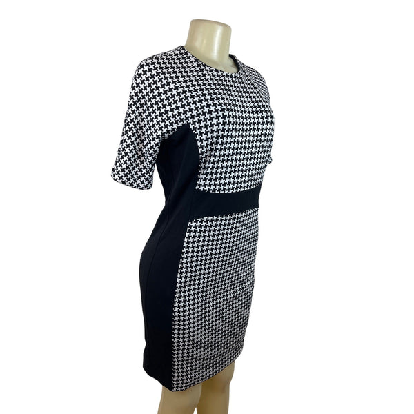 Michael Kors Women's Black & White Short Sleeve Sheath Dress Sz 6
