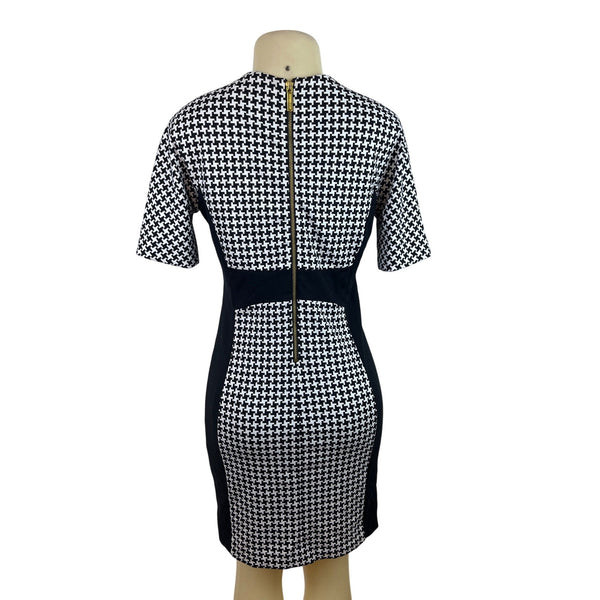 Michael Kors Women's Black & White Short Sleeve Sheath Dress Sz 6