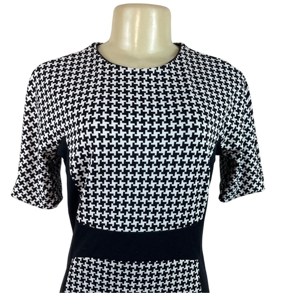 Michael Kors Women's Black & White Short Sleeve Sheath Dress Sz 6