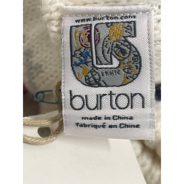 Burton Womens Fair Isle White Knit Convertible Mittens OS Warm Winter Gloves Style