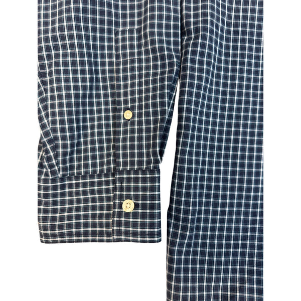 Chaps Mens Navy & White Plaid Button-Down Shirt XXL - New