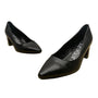 Calvin Klein Women's Black Leather Block Elegant Office Heel Pumps Size 8M