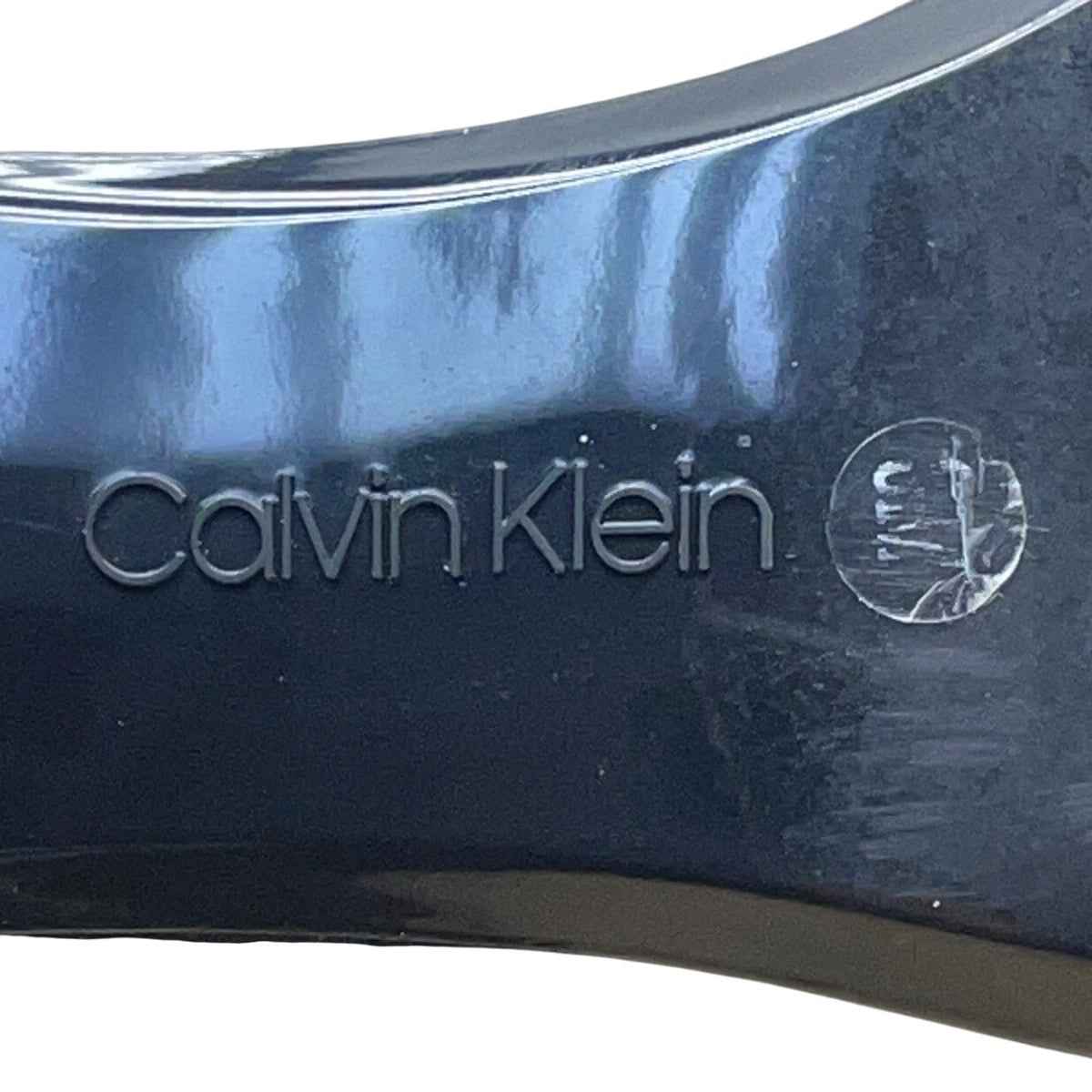 Calvin Klein Women's Black Leather Block Elegant Office Heel Pumps Size 8M