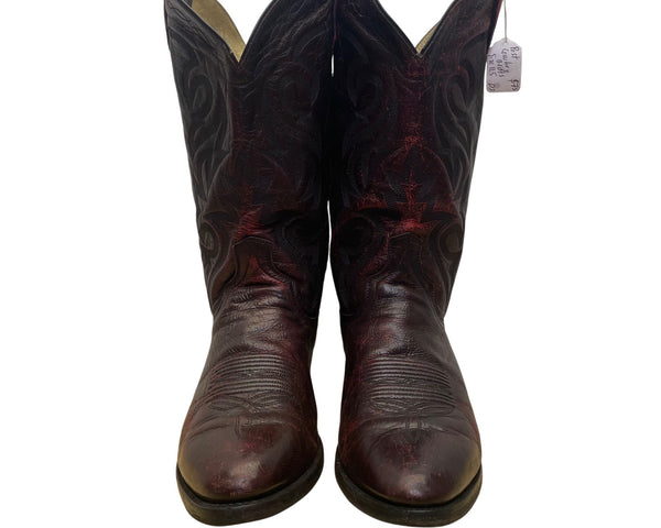 Dan Post Men’s Red Leather Embroidered Details #2112 Western Boots Size 11 M