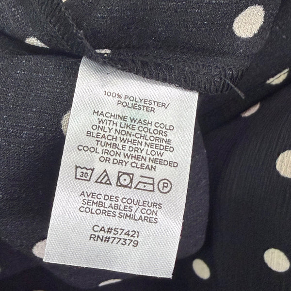 Ann Taylor Women’s Black Polka Dot Blouse Bow Neck Sleeveless Size M - New