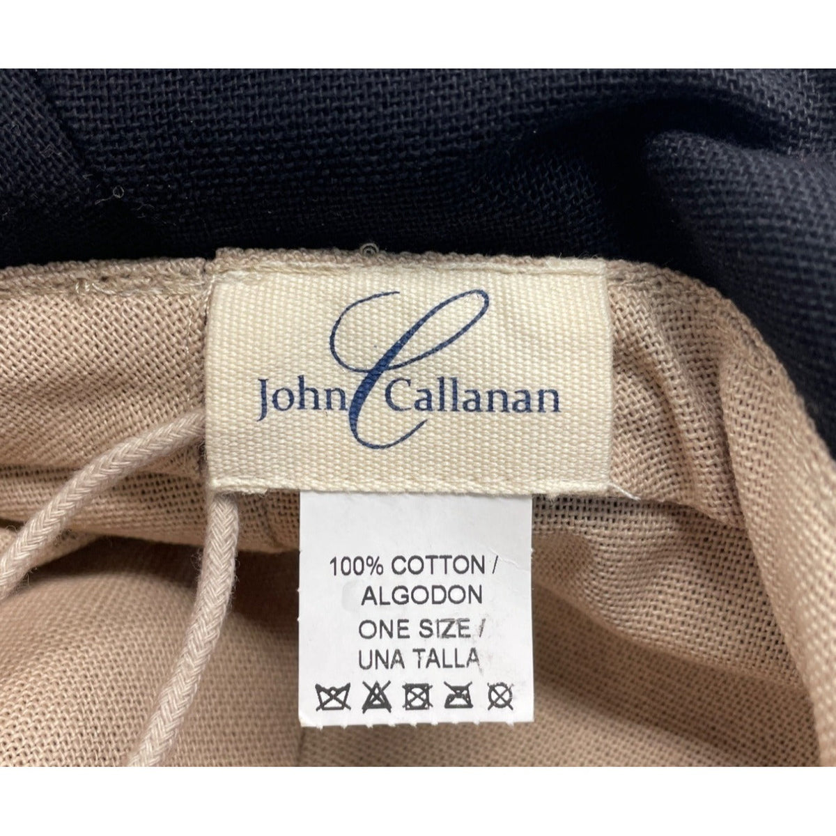 John Callanan Black Cotton Wide Brim Bucket Hat With Bow & Logo Detail For Women