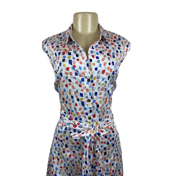 Nic + Zoe Women's Sleeveless Polka Dot Dress with Belt Sz XXL - New