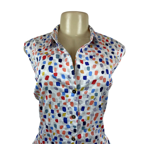 Nic + Zoe Women's Sleeveless Polka Dot Dress with Belt Sz XXL - New